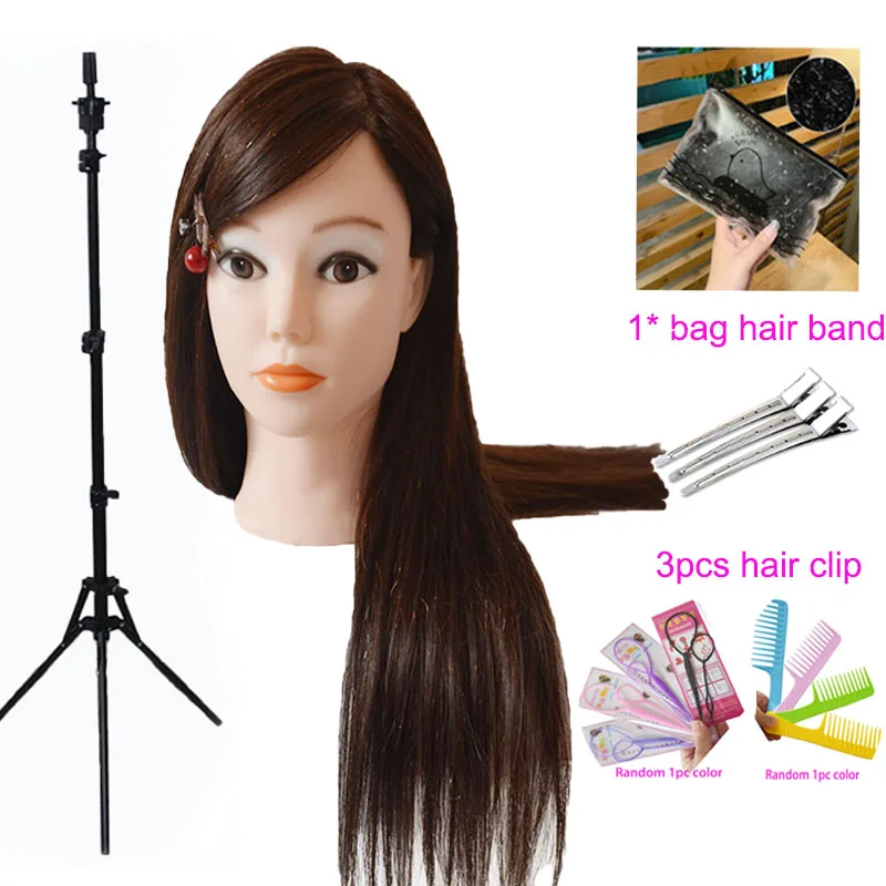 Top Trends: Training Mannequin Head To Practice Hairstyles Human Hair Mix Synthetic Hair Doll Head Professional Styling Head Hairdresser Shoppable Styles