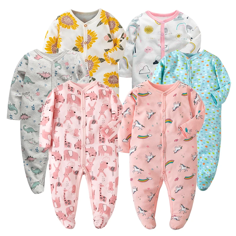 Top Trends: 2 / 3 / 6PCS / LOT Baby Rompers Long Sleeve 100% Cotton Overalls Newborn Clothes Roupas De Bebe Boys Girls Jumpsuit&amp;clothing Shoppable Styles