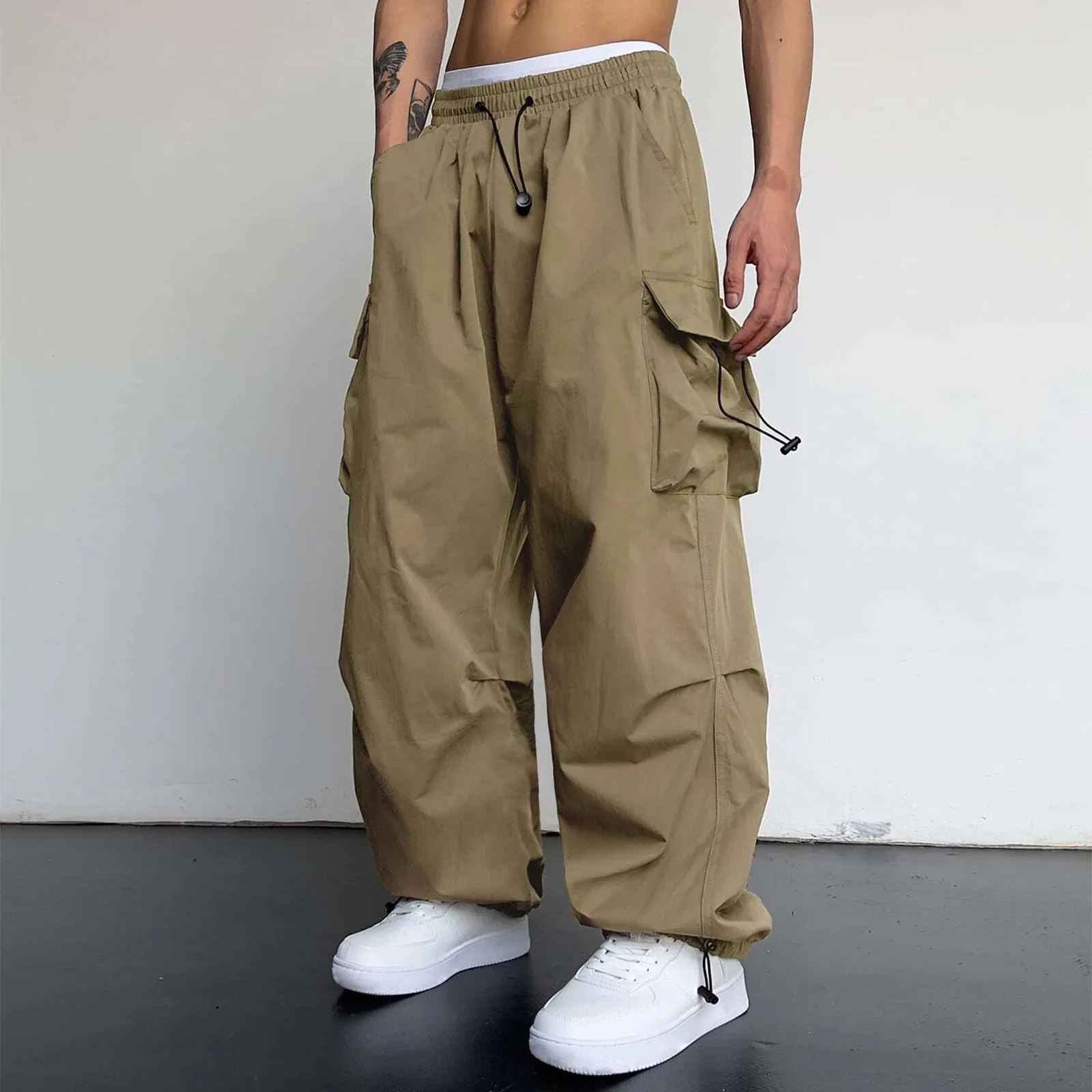 Top Trends: Harajuku Oversized Cargo Parachute Pants Men Streetwear Vintage Y2k Hip Hop Wide Leg Joggers Baggy Casual Sweatpants Techwear Shoppable Styles