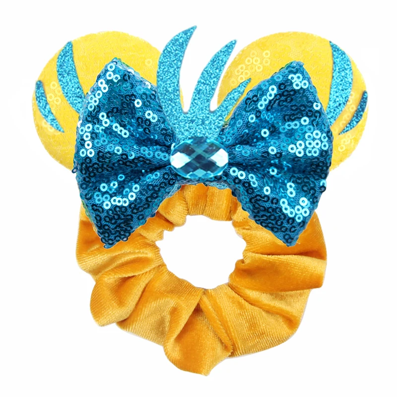 Top Trends: 2024 New Mouse Ears Hair Scrunchies Hair Tie Festival Sequins 4&quot;Bows Elastic Hairband For Girls DIY Hair Accessories Shoppable Styles