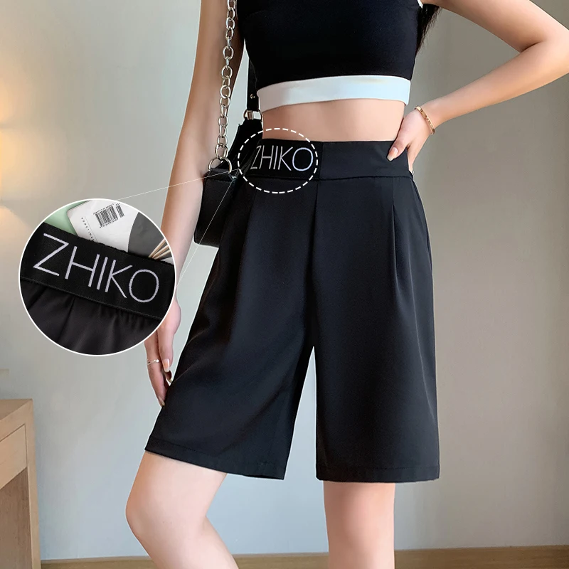 Top Trends: Shorts Women's Cycling Summer Shorts High Waist Black Suit Shorts Oversize Casual Basic Short Pants Korean Fashion CICHENG Shoppable Styles - Image 3