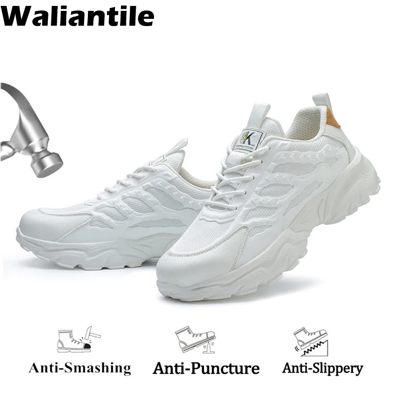 Top Trends: Waliantile Newest Safety Shoes For Men Women Puncture Proof Industrial Work Boots Steel Toe Anti-smash Indestructible Footwear Shoppable Styles