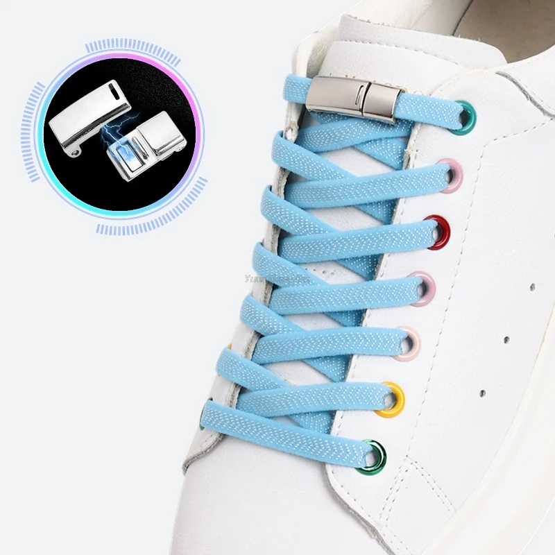 Top Trends: New Magnetic Lock No Tie Shoe Laces Elastic Shoelaces Without Ties Shoelace On Magnets Kids Adult Boots Sneakers Laces Shoppable Styles