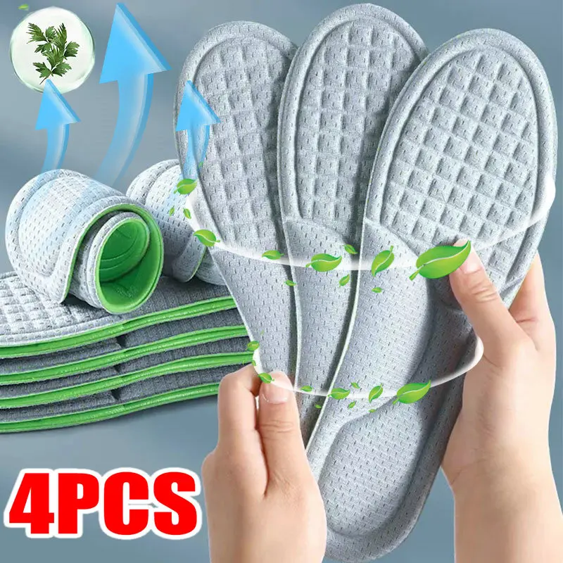 Top Trends: 4PCS Nano Memory Foam Insoles For Shoes Sweat-Absorbing Breathable Deodorant Insole For Feet Orthopedic Sponge Shoe Inserts Pad Shoppable Styles