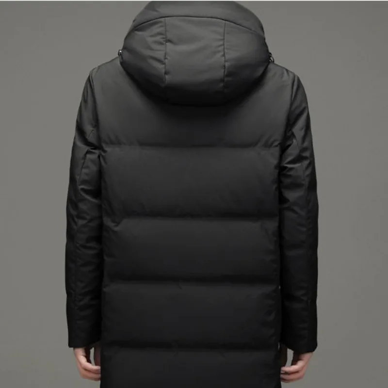 Top Trends: 2023 New Men Down Jacket Winter Coat Long Pattern Loose Leisure Parkas Thicken Warm Outwear Hooded Middle Age Overcoat Shoppable Styles - Image 5