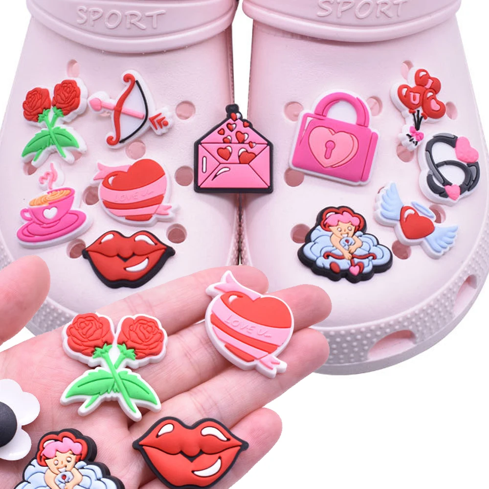 Top Trends: Wholesale 1pcs PVC Shoe Accessories For Crocs Charms Wedding Lover Badge Women Sandals Buckle Kids Pins Men Decoration Jeans Shoppable Styles