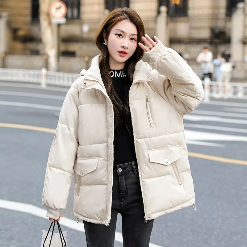 Top Trends: New Korean Version Women Down Cotton Coat Winter Jacket Female Warm Thick Parkas Short Loose Outwear Fashion Hooded Overcoat Shoppable Styles