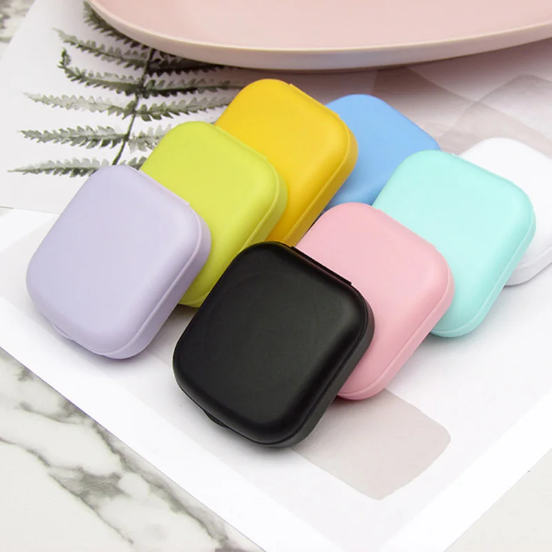 Top Trends: Smooth Pocket Portable Mini Contact Lens Case Easy Carry Colored Lenses Pupil Storage Box Mirror Container Lentes Travel Kit Shoppable Styles