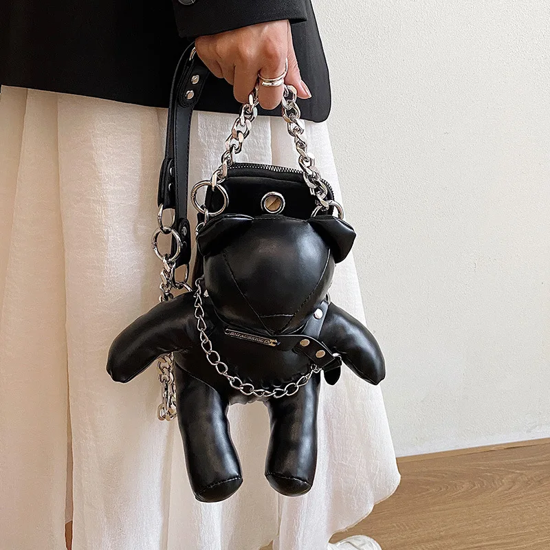 Top Trends: Cartoon Cute Bags For Women 2022 New Luxury Handbags Designer Bear Doll Leather Fashion Chain Phone Crossbody Shoulder Bag Woman Shoppable Styles