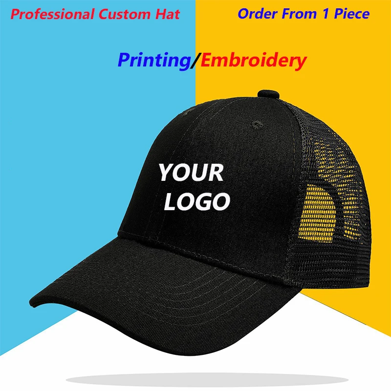 Top Trends: Professional Custom Logo Printing Embroidery Design Mesh Cap Sunscreen Sun Visor Cap Casual Versatile Sun Hat Men Women Hats Shoppable Styles