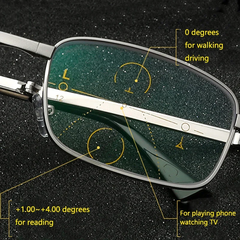 Top Trends: Folding Reading Glasses Portable Progressive Biofocal Eyewear Mens Parent Anti-Blue Ray Presbyopic Eyeglasses With Leather Case Shoppable Styles - Image 2