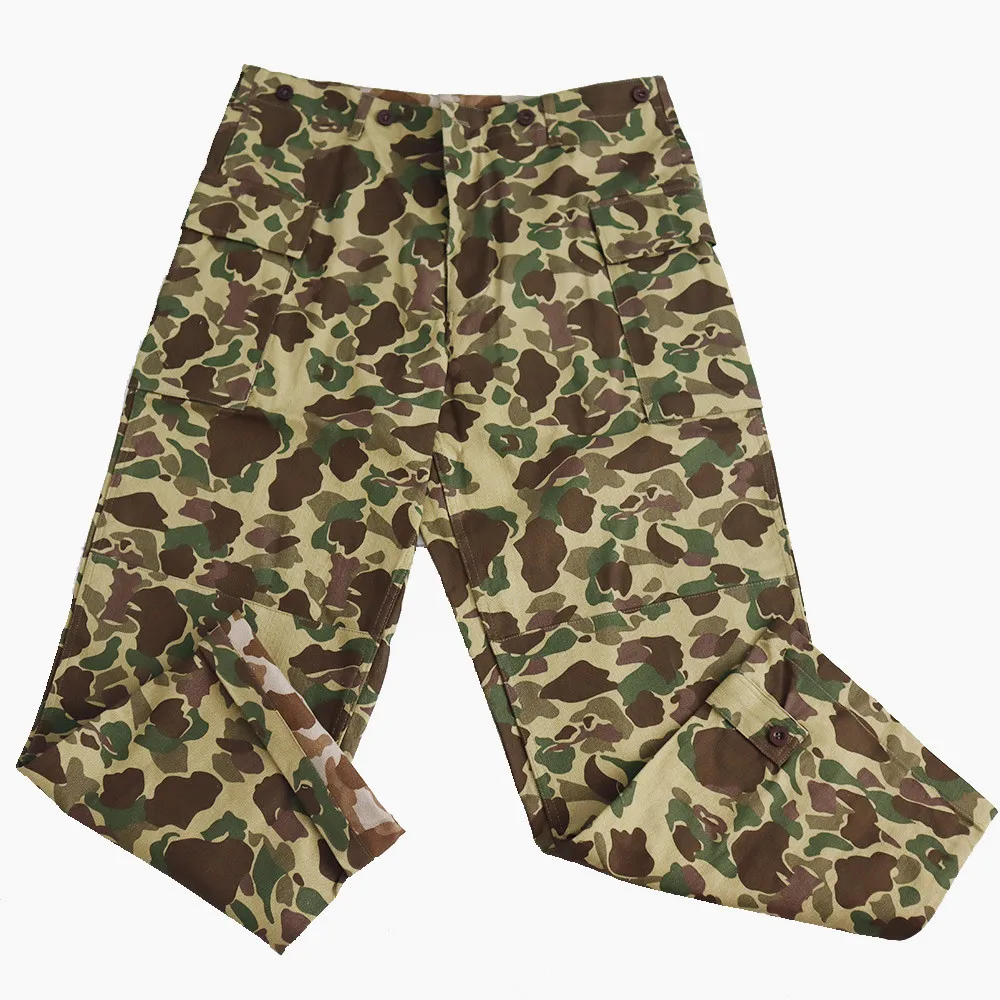 Top Trends: US Two-sided Pacific Camo Pants Duck Hunting Retro WW2 US Army HBT Cloth Military Uniform High Quality Shoppable Styles