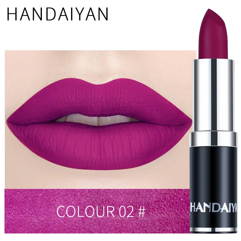 Top Trends: Handaiyan Sexy Nude Red Brown Purple Lipgloss Matte Lip Gloss Velvety Lipstick Matte Waterproof Makeup Long Lasting Cosmetic Shoppable Styles