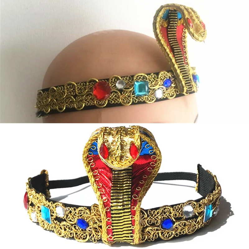 Top Trends: Egypt Queen Snake Crown Cosplay Headwear Headband Adult Halloween Party Headgear Prop Headdress Hair Accessories Shoppable Styles