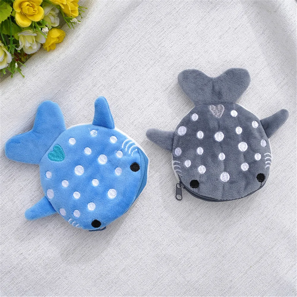 Top Trends: Cartoon Cute Shark Shaped Wallet Coin Pouch Small Whales Coin Purse Zipper Key Bag Coin Organizer Women Coin Purse Headphone Bag Shoppable Styles