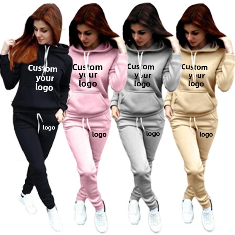 Top Trends: Customize Your Logo Women&#039;s Fashion Hoodie Suits Classic Logo Printed Sweatshirts+ Long Pants Sets Hooded Tracksuit Outfits Shoppable Styles