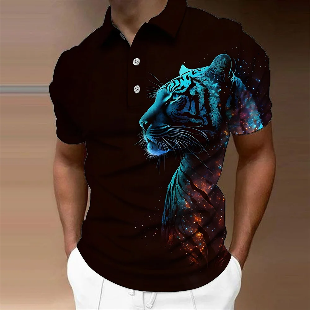 Top Trends: Animal Men Polo 3d Tiger&Lion Printed Ferocious Beast Men’S Clothing Summer Casual Short Sleeve Loose Oversize Shirts Senior Top Shoppable Styles