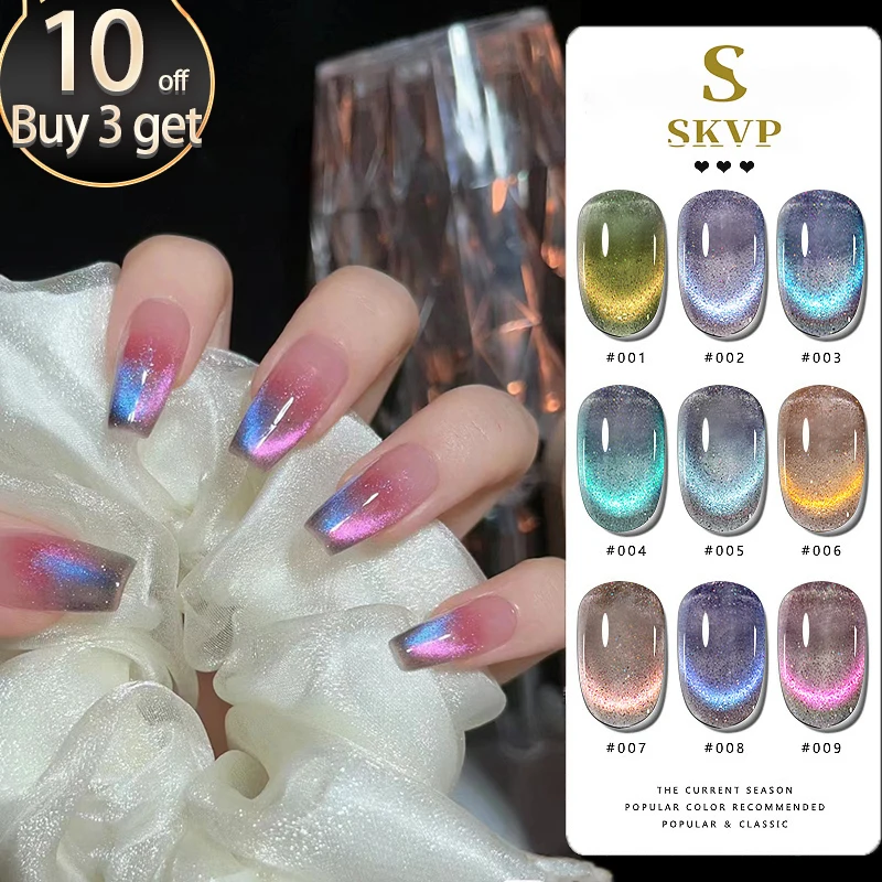 Top Trends: SKVP Nails Glitter Cat Eye Gel For Nails Magnetic Gel Nail Polishes Variety Cat Eye Nails Semi Permanent Varnish UV Gel Nail Art Shoppable Styles