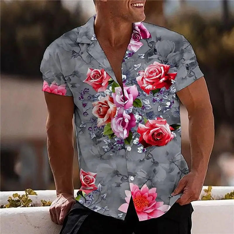 Top Trends: 2022 Floral Shirts For Men 3d Print Men&#039;s Hawaiian Tropical Shirt Beach Short Sleeve Fashion Tops Tee Shirt Homme Blouse Camisa Shoppable Styles