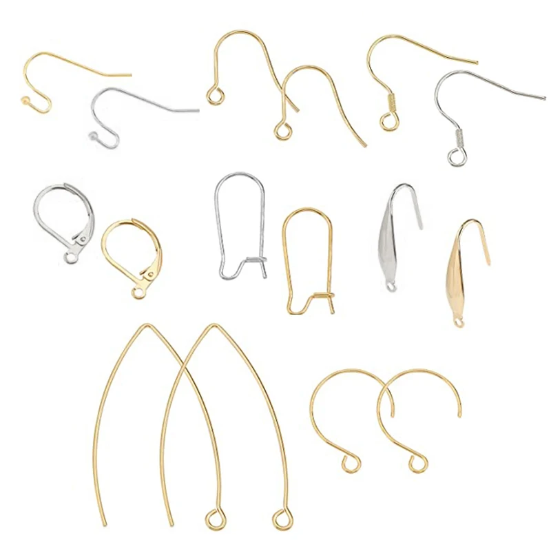 Top Trends: 50pcs High Quality 316 Stainless Steel Earrings Earwire Clasps Hooks Base For DIY Jewelry Making Earring Findings Accessories Shoppable Styles