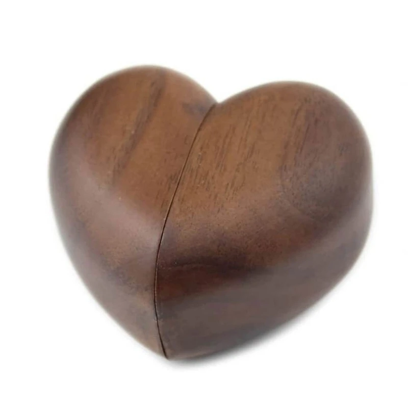 Top Trends: Elegant Heart Shaped Walnut Wood Jewelry Box For Engagements Wedding Anniversaries Travel Jewelry Box Heart Rings Holder Shoppable Styles