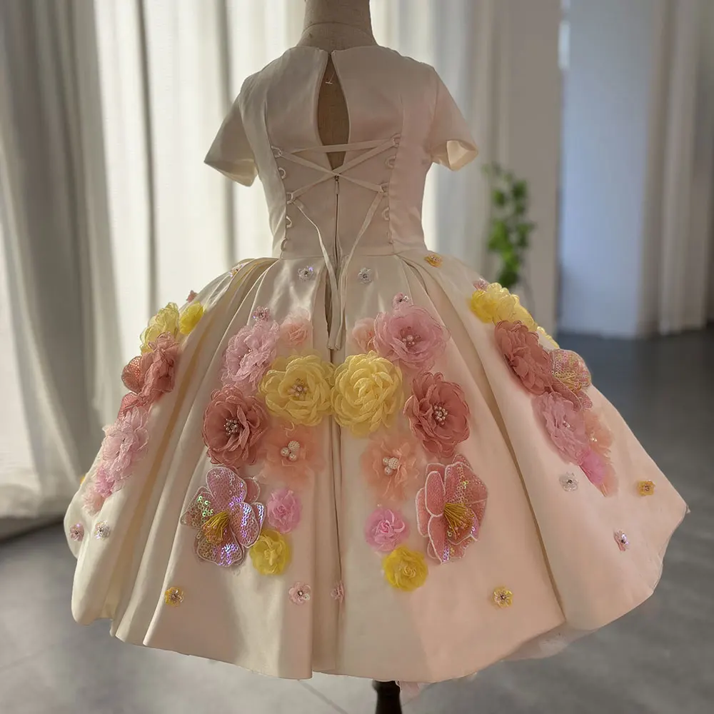 Top Trends: Jill Wish Luxury Arabic White Baby Flower Girl Dresses Beaded Handmade Flowers Ball Gowns For Kids Wedding Birthday Party J099 Shoppable Styles - Image 6