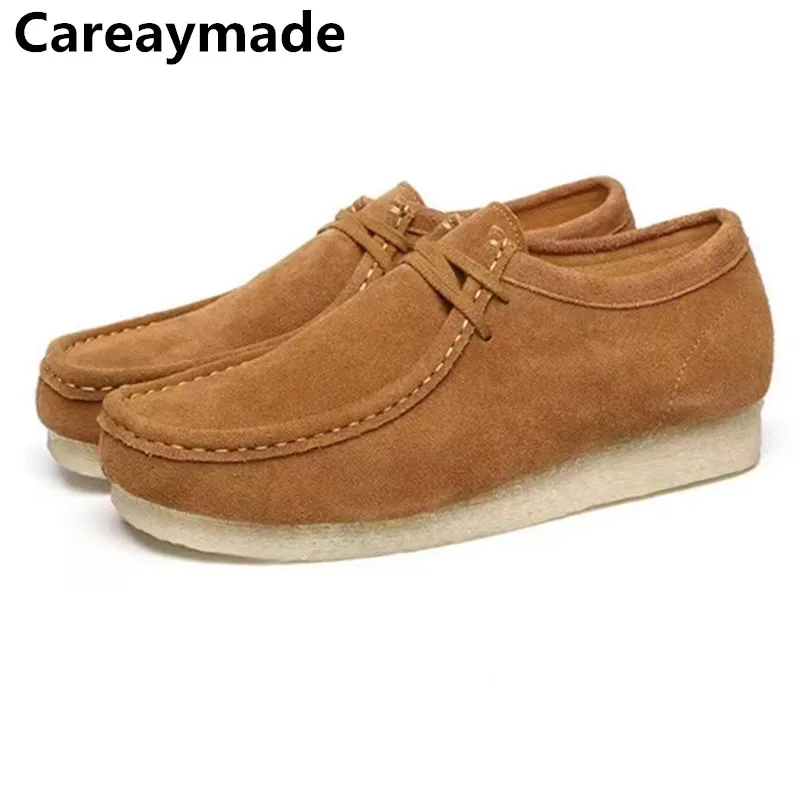 Top Trends: Careaymade-British Vintage Genuine Leather Casual Shoes Lace-up Shoes Smoke Rubber Sole Shoes Low Top Men&#039;s Shoes Fashion Shoes Shoppable Styles