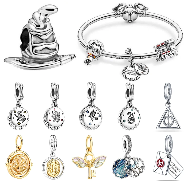 Top Trends: TOP 925 Original Hot Toys Harry Potter Jewelry Charm Bead Fit Pandora Bracelet Plata De Ley 925 Silver Hot Sale Pendant DIY Gift Shoppable Styles