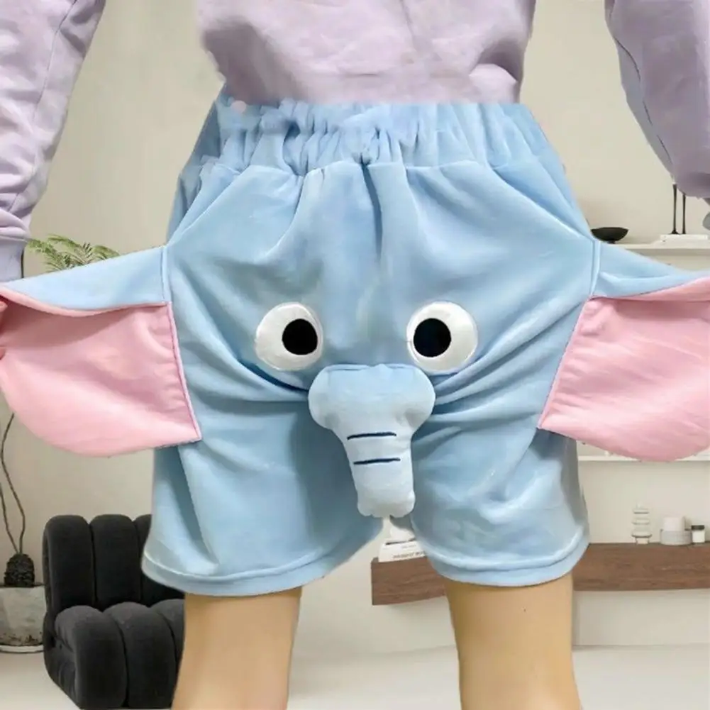 Top Trends: Stylish Fuzzy Cartoon Lovely Elephant Summer Men Women Sleep Shot Pants Home Wear Pyjama Shorts Women Pyjama Shorts Shoppable Styles