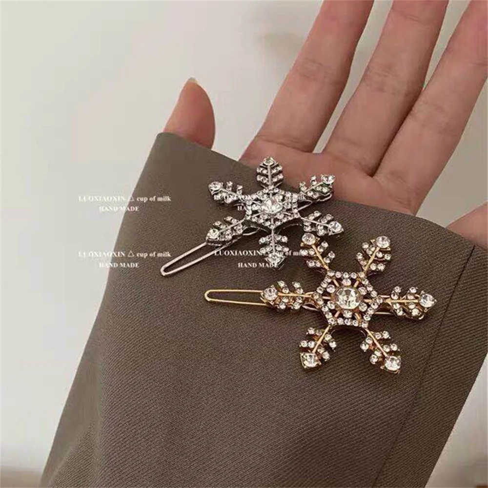 Top Trends: Luxury Rhinestone Snowflake Hair Clip Temperament Bangs Side Clip For Girls Daily Wear Wedding Dinner Exquisite Headdress Shoppable Styles