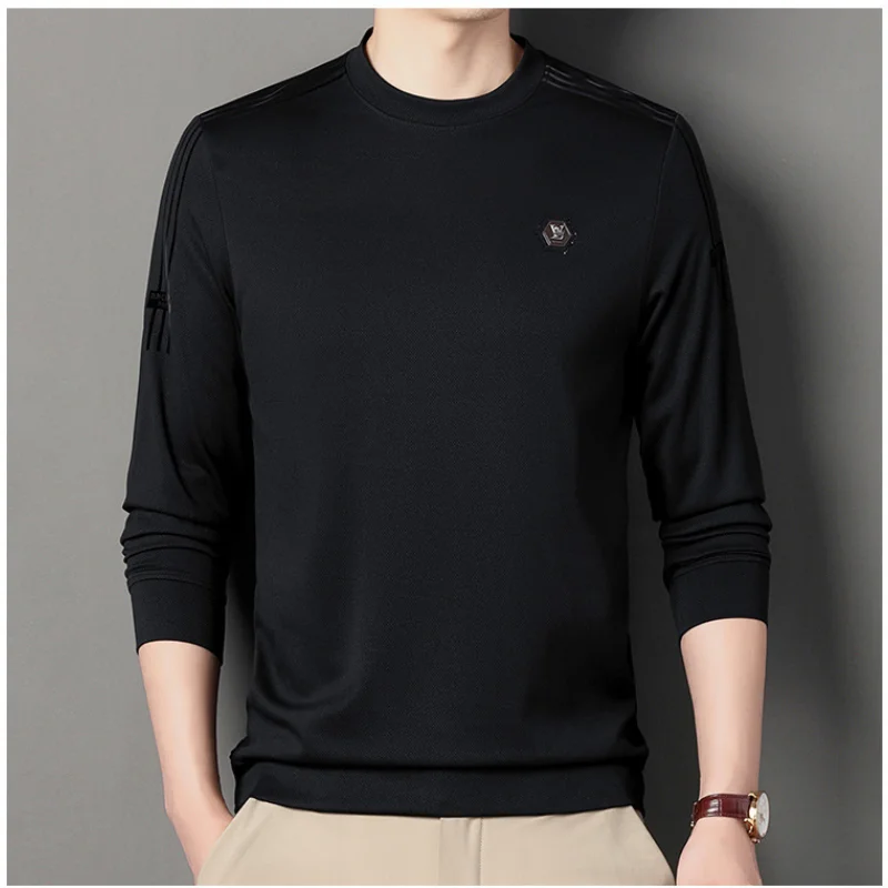 Top Trends: Men's Clothing Temperament Commuting 2023 Autumn And Winter New Fashion Versatile Round Neck Long Sleeve Solid Color Pullover Shoppable Styles - Image 5