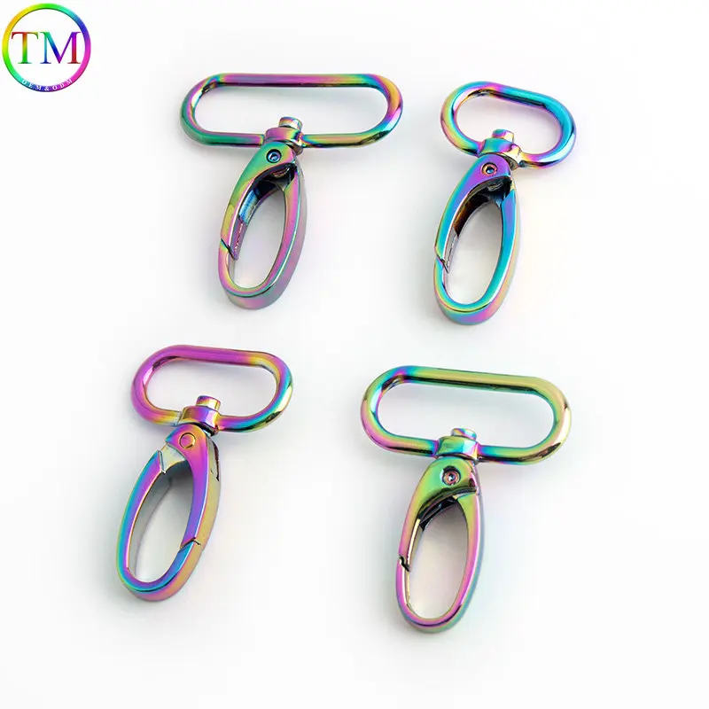 Top Trends: 10-50Pcs Rainbow Metal Swivel Lobster Clasp Snap Hooks Openable Clip Clasp Buckles Diy Hardware Accessories For Handbags Shoppable Styles