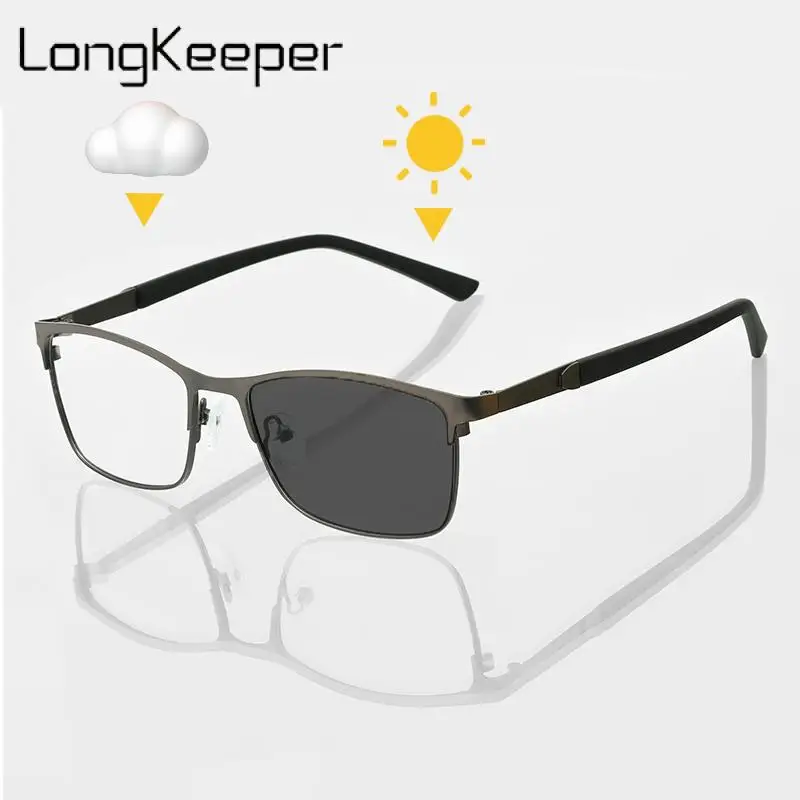 Top Trends: Long Keeper Photochromic Glasses Men Anti Blue Light Glasses Women Metal Tr Square Ultra Light Blue Light Blocking Eyeglasses Shoppable Styles