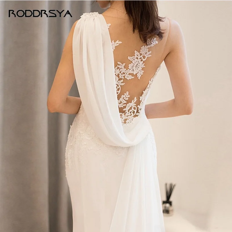 Top Trends: RODDRSYA Sexy Sleeveless Mermaid Wedding Dress Vestidos De Novia O-Neck Illusion Back Stretch Satin Lace Bridal Gown Elegant Shoppable Styles - Image 4