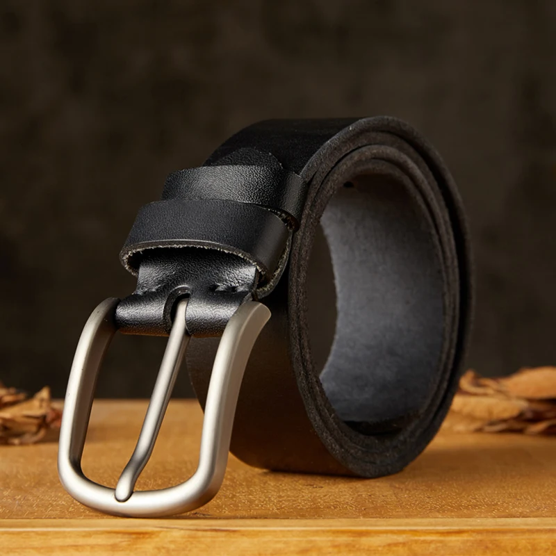 Top Trends: Luxury Men Genuine Leather Belt 4cm Width High Quality Handmade Male Strap For Jeans Stainless Stell Pin Buckle Cowhide Cintos Shoppable Styles