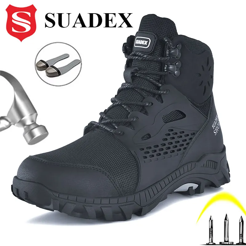 Top Trends: SUADEX S1 Safety Boots Men Work Shoes Anti-Smashing Steel Toe Work Safety Shoes Male Female Boots Anti-slippery EUR Size 37-48 Shoppable Styles