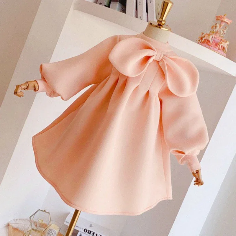 Top Trends: Girl Long Sleeve Winter Dress Sweet Pink Color Princess Party Dress Ball Gown For Toddler Girl Birthday Gift Dress Shoppable Styles