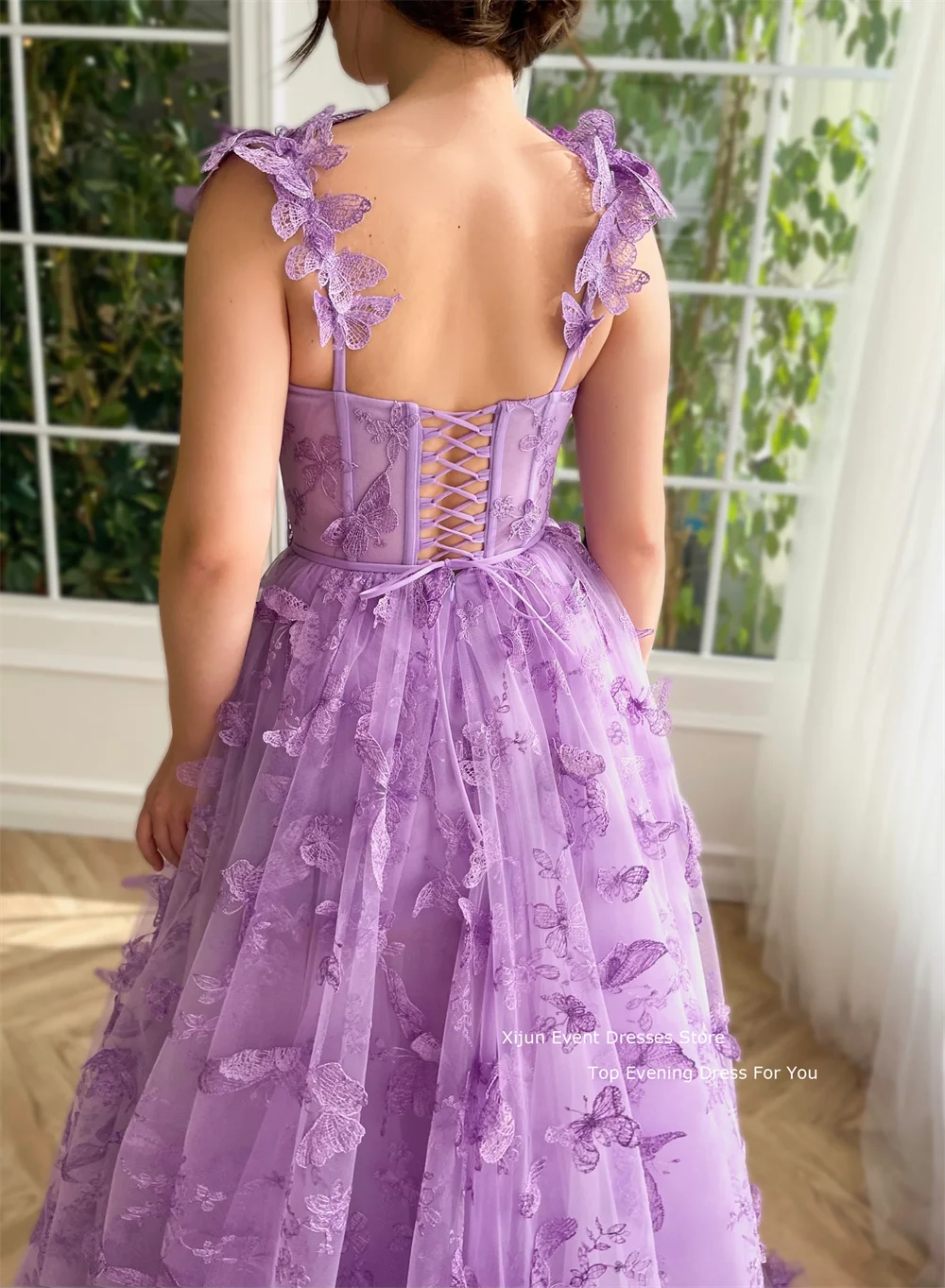 Top Trends: Xijun Lavender Formal Evening Dresses Lace Flower Saudi Arabric Prom Dresses A-Line Sweetheart Prom Gowns Luxury Party Dresses Shoppable Styles - Image 4