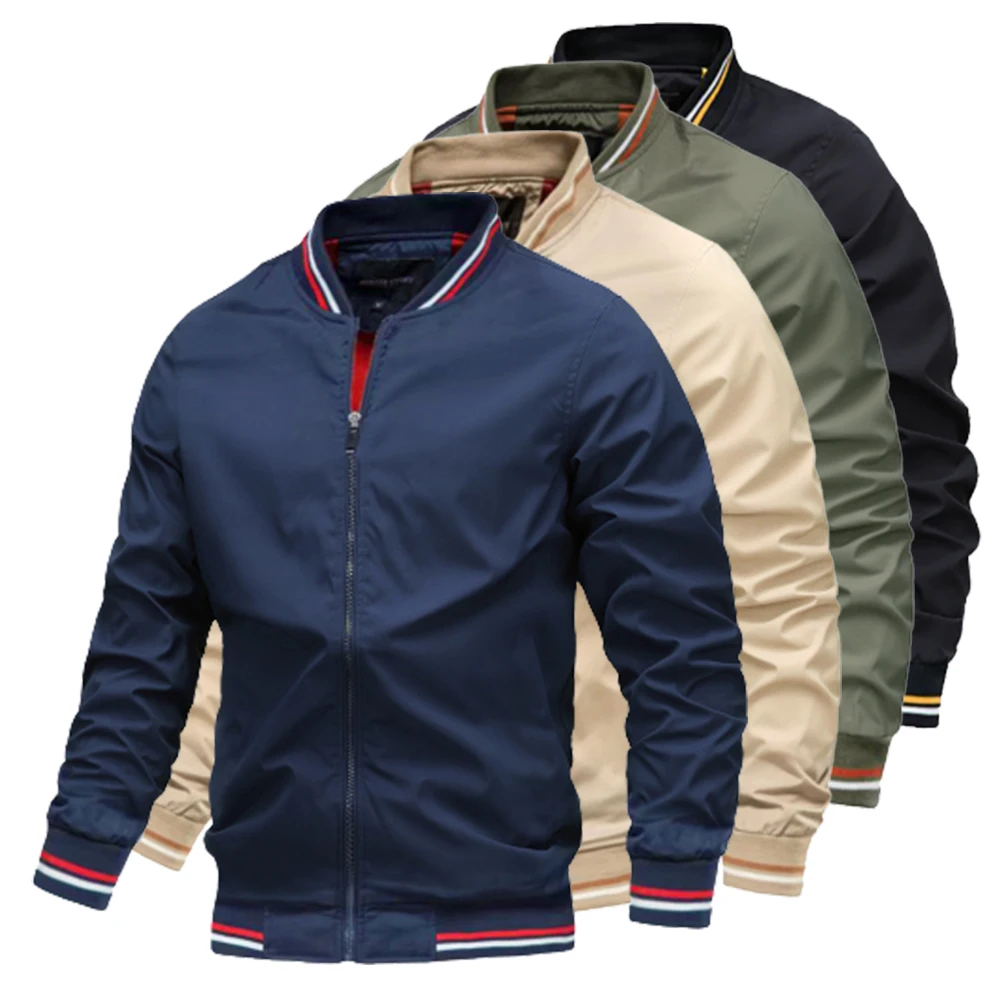 Top Trends: Zipper Windbreak Bomber Jacket Man Casual Solid Color Baseball Mens Jackets Autumn Fashion High Quality Jackets For Men Shoppable Styles