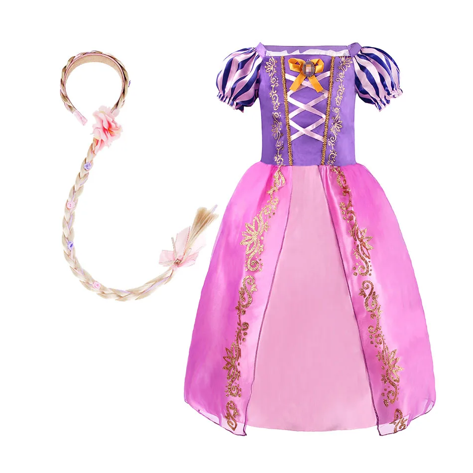 Top Trends: Children Girl Rapunzel Dress Kids Tangled Disguise Carnival Girl Princess Costume Birthday Party Gown Outfit Clothes 2-8 Years Shoppable Styles