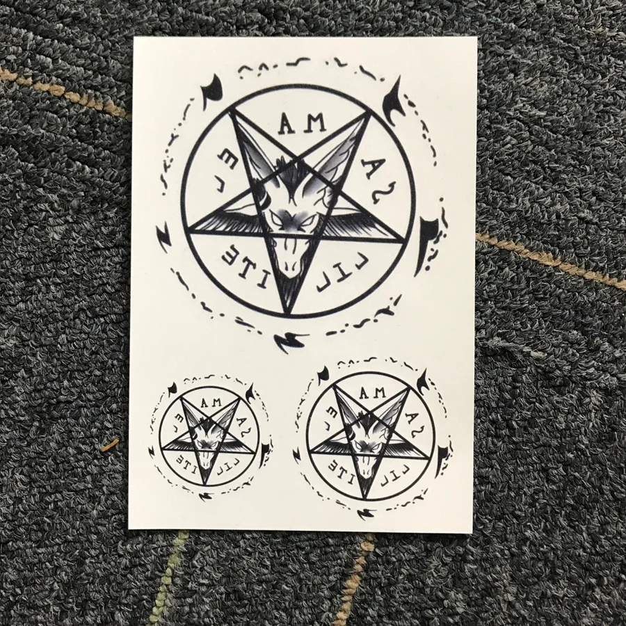 Top Trends: Waterproof Temporary Tattoo Sticker Satan Lucifer Circle Steering Fake Tatto Flash Tatoo Gothic Hand Back Art For Boy Women Men Shoppable Styles - Image 3