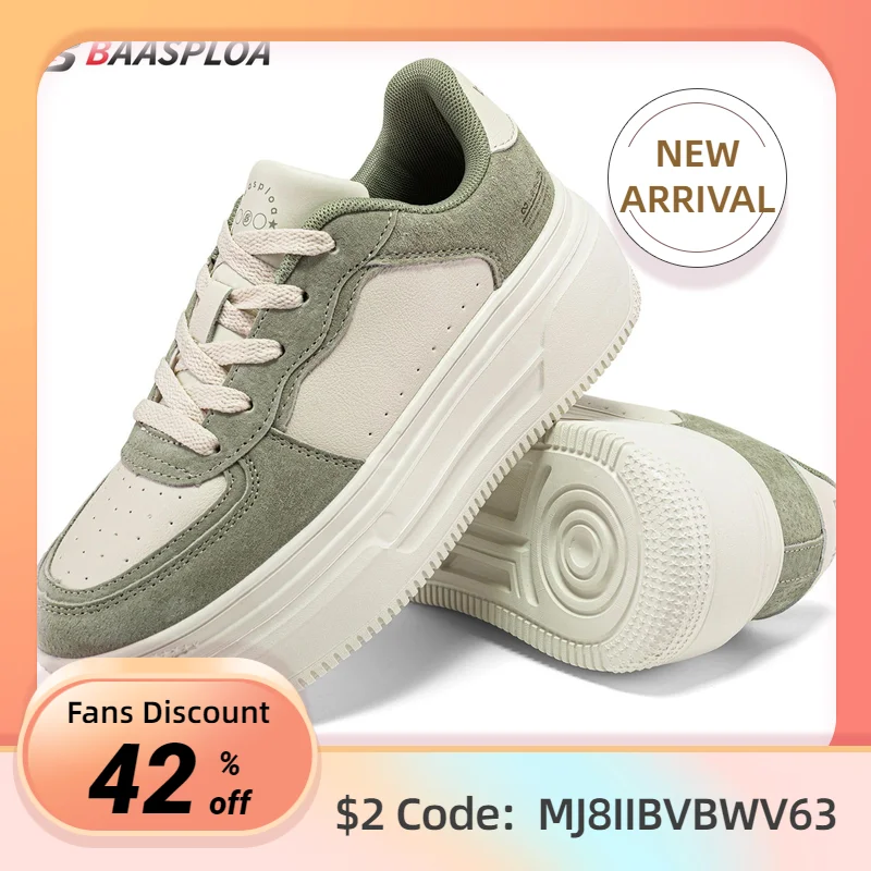 Top Trends: Baasploa Women Skateboarding Shoes Casual Sneakers For Women Leather Walking Shoes Non-Slip Outdoor Platform Shoes Shoppable Styles