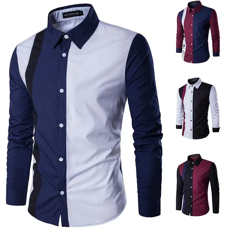 Top Trends: 2023 Men&#039;s Shirt Spliced Striped Luxurious And Comfortable Button Long Sleeve Suit Lapel Shirt Soft And Comfortable Material Shoppable Styles