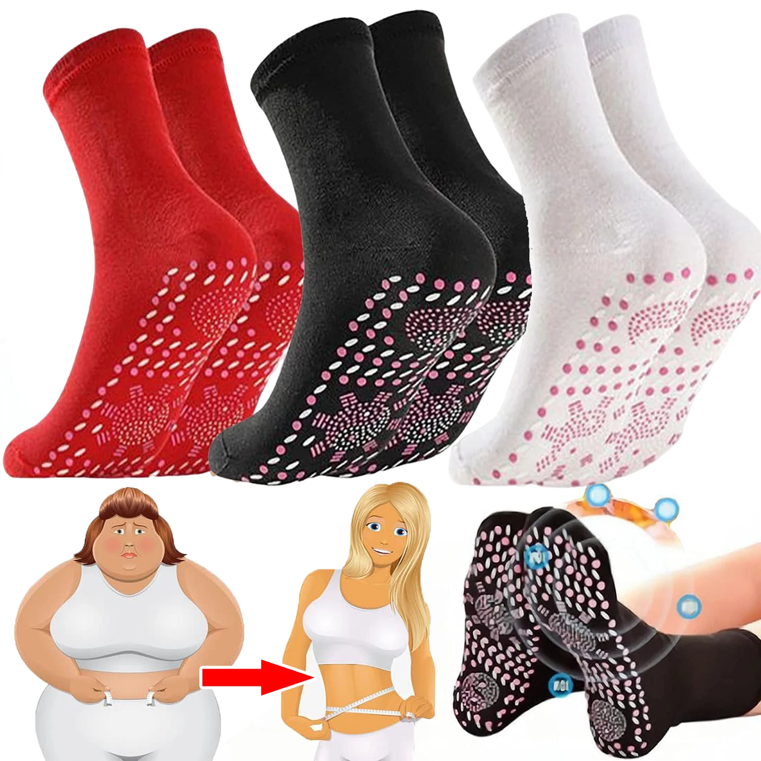 Top Trends: 1Pairs Tourmaline Self-Heating Socks Winter Warm Thermal Health Care Socks Slimming Health Sock Short Sock Magnetic Therapy Sock Shoppable Styles