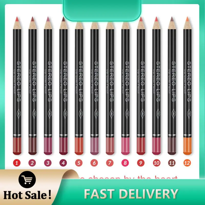 Top Trends: 12 Colors Matte Lip Liner Lipstick Pen Makeup Waterproof Lasting Easy To Wear Non-stick Cup Lip Pigments Cosmetic Beauty Make Up Shoppable Styles