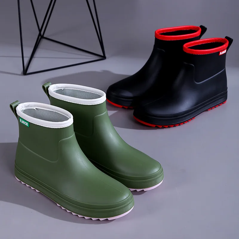 Top Trends: Rain Boots Women Waterproof Rubber Shoes Fashion Ankle Garden Galoshes Woman Work Rain Shoes Footwear Gumboots Botas Femininas Shoppable Styles