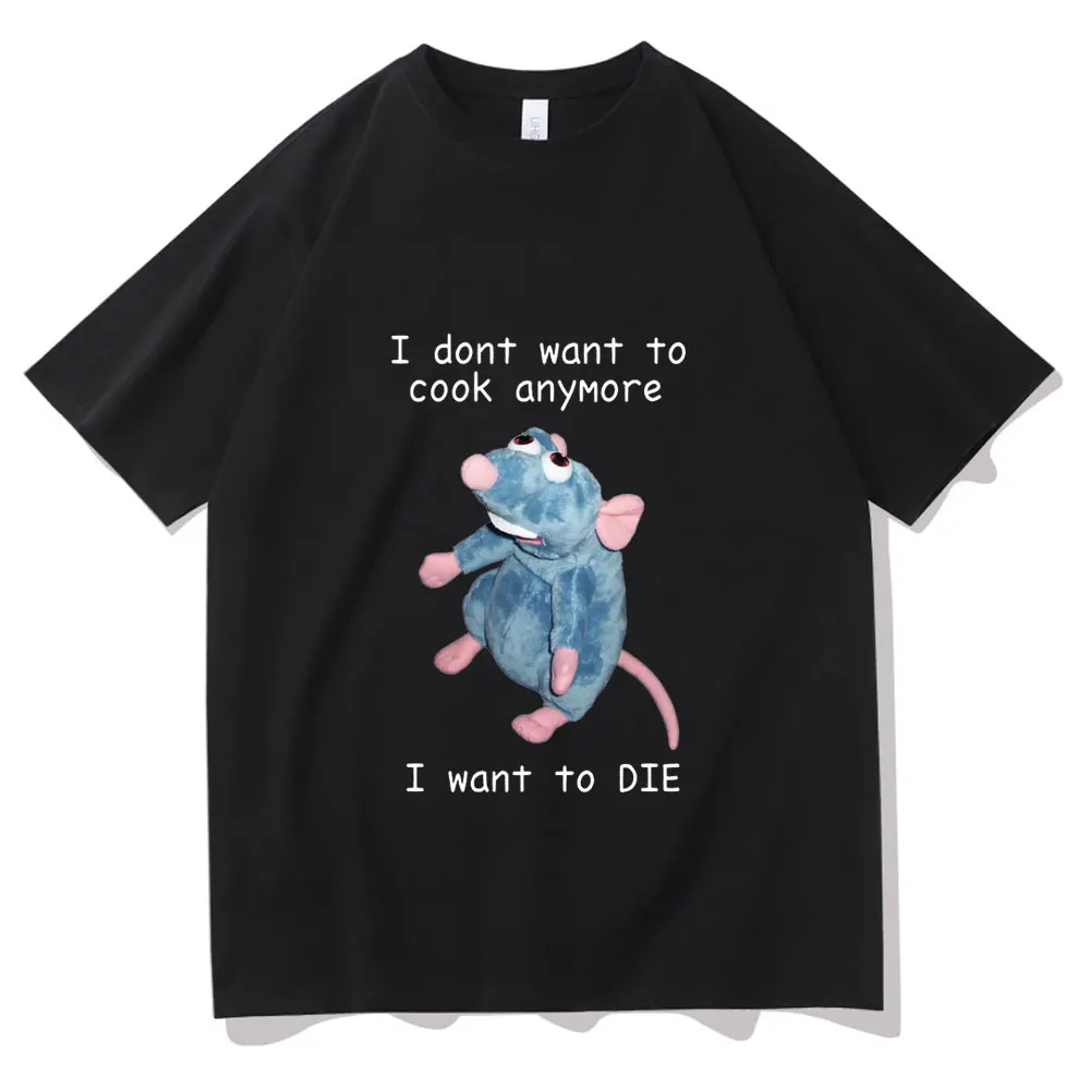 Top Trends: I Dont Want To Cook Anymore I Dont Want To Die T Shirts Funny Mouse T-shirt Men Women's Harajuku Hip Hop Short Sleeve Tee Shirt Shoppable Styles