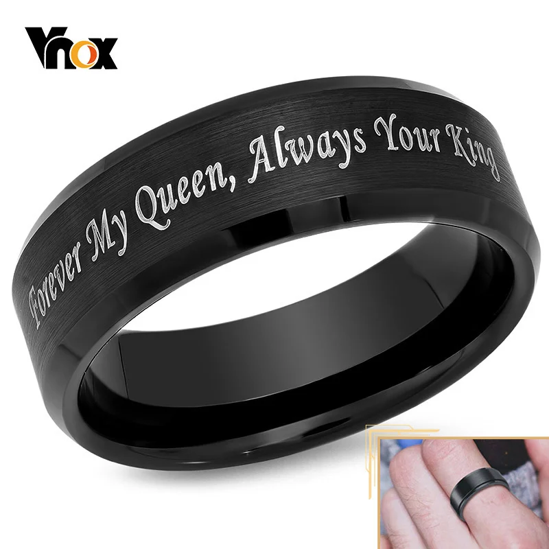 Top Trends: Vnox Free Engraving Wedding Bands For Men Women, 6 / 8mm Customized Rings, Basic Classic Simple Promise Ring Anniversary Gift #4-14 Shoppable Styles