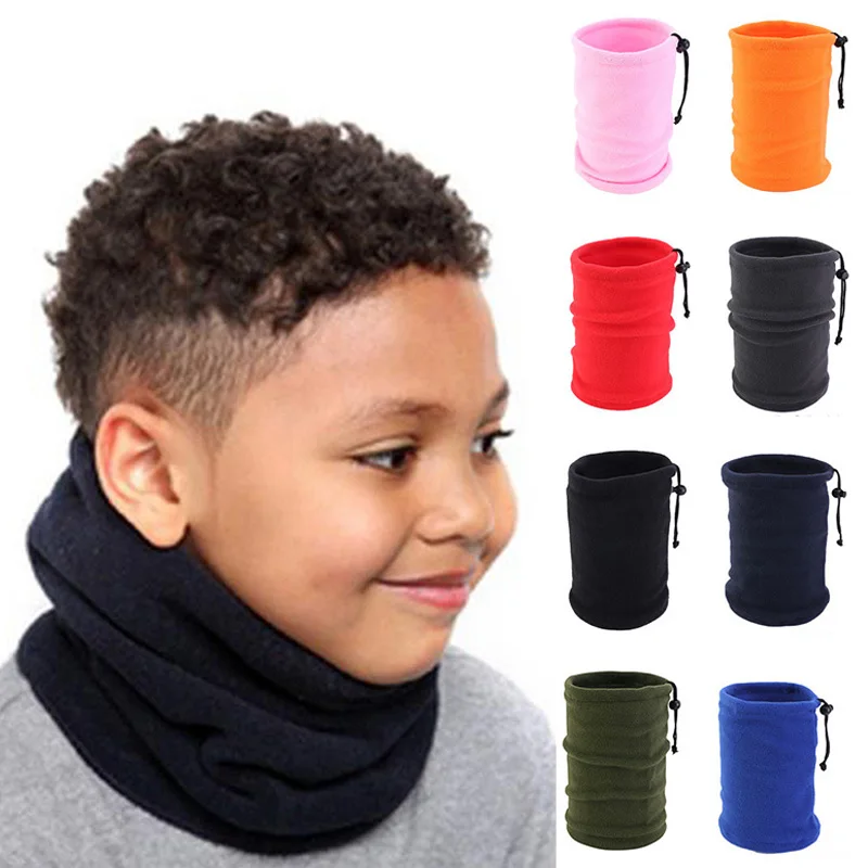 Top Trends: Winter Children Scarves Warm Fleece Neck Cover Adjustable Drawstring Bandana Soft Unisex Headwear For Kids Boys Girls Windproof Shoppable Styles