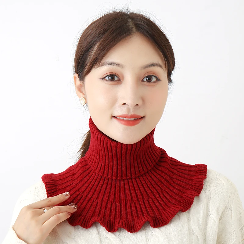 Top Trends: Knitted Fake Collar Scarf With Wooden Ears Women Turtleneck Warm Knitted False Fake Collar Detachable Scarf Winter Windproof Shoppable Styles - Image 5